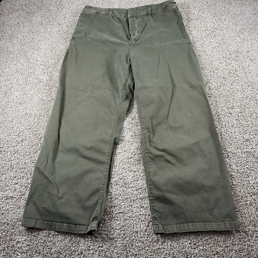 Department Five Pants Mens 31 Green Button Fly Khaki Chino‎ Military Trousers